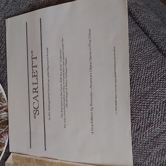 Scarlett Collectors Plate Gone with the Wind - Picture 3 of 16